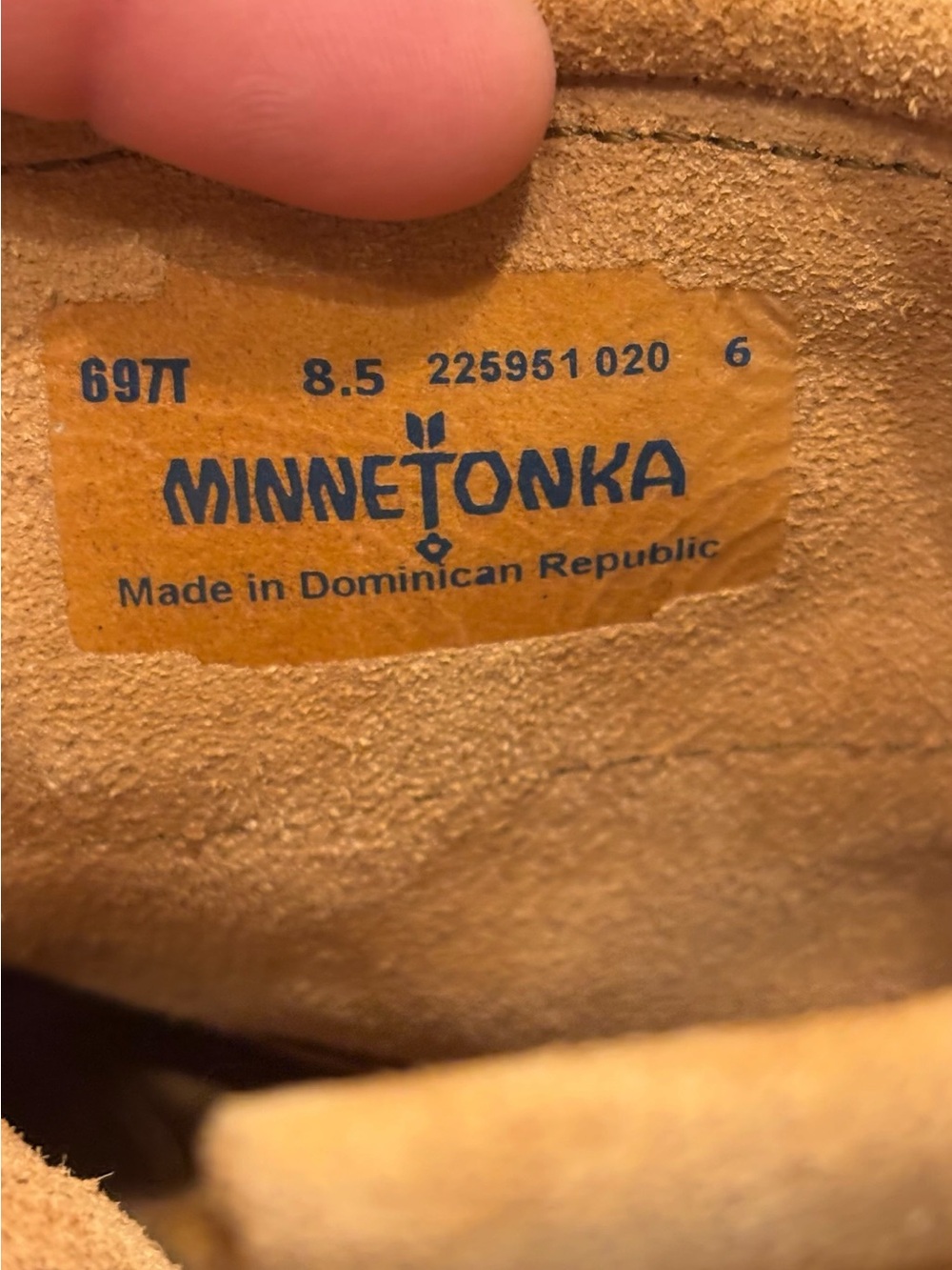 Minnetonka Tan Suede Moccasin Fringe Fall Cozy Short Boots Zip Closure sz 8.5 - Picture 11 of 15